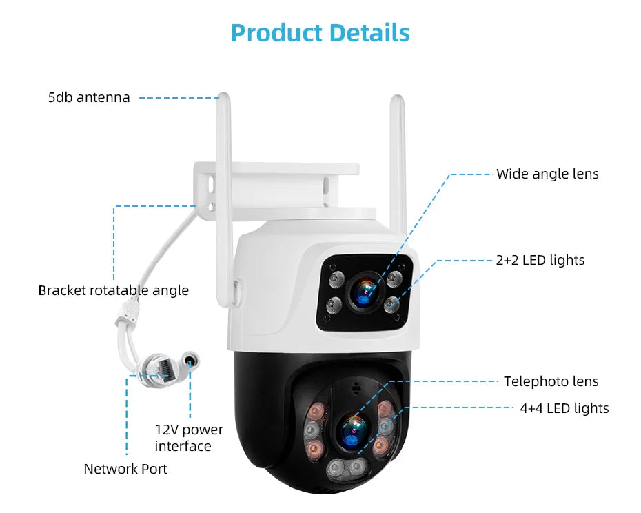 6MP Dual Lens WiFi IP Camera 8CH NVR Kit