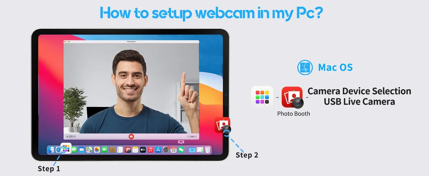 2K Streaming Webcam with Ring Light and Autofocus