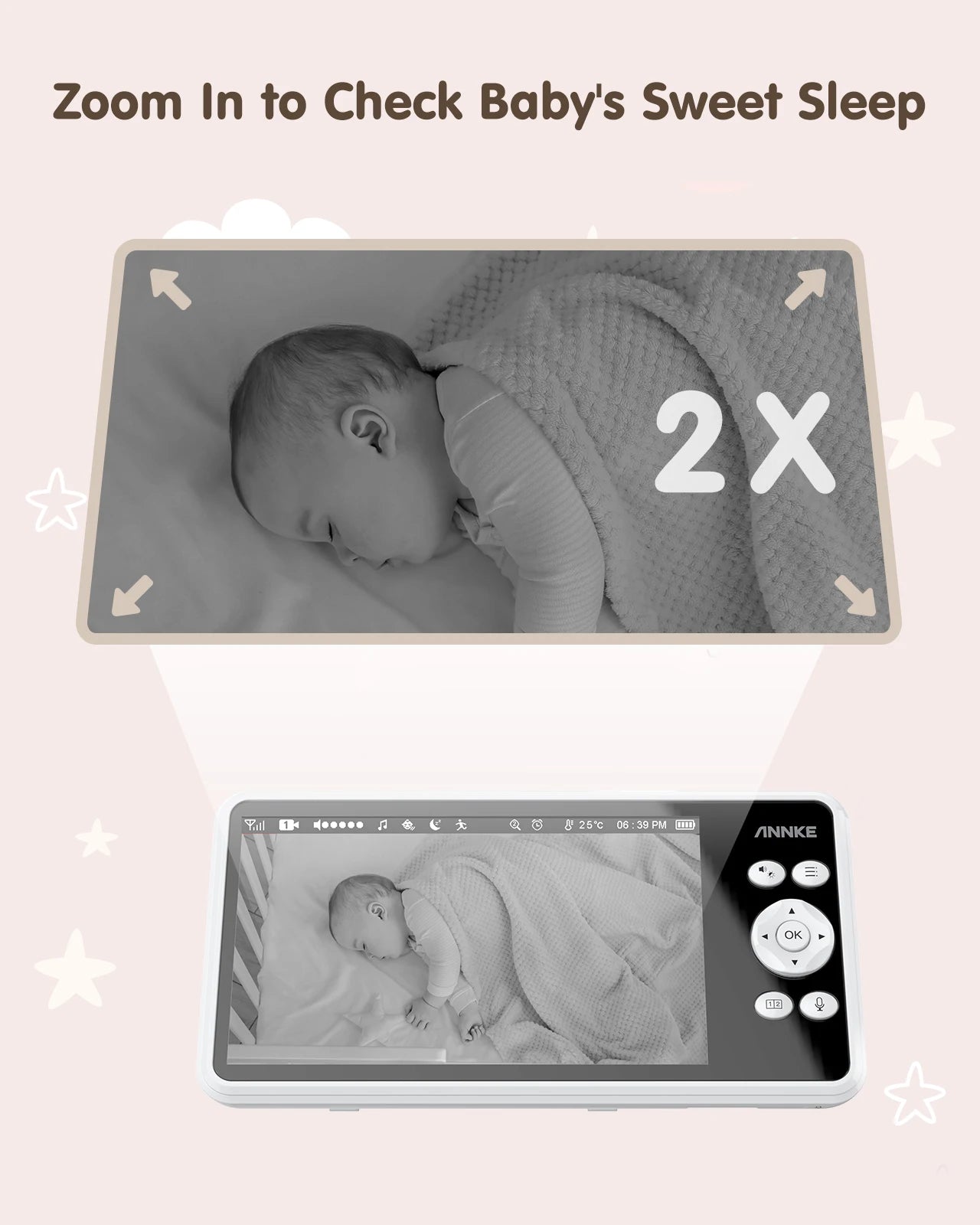 ANNKE 5" Wireless Baby Monitor with Night Vision and Audio