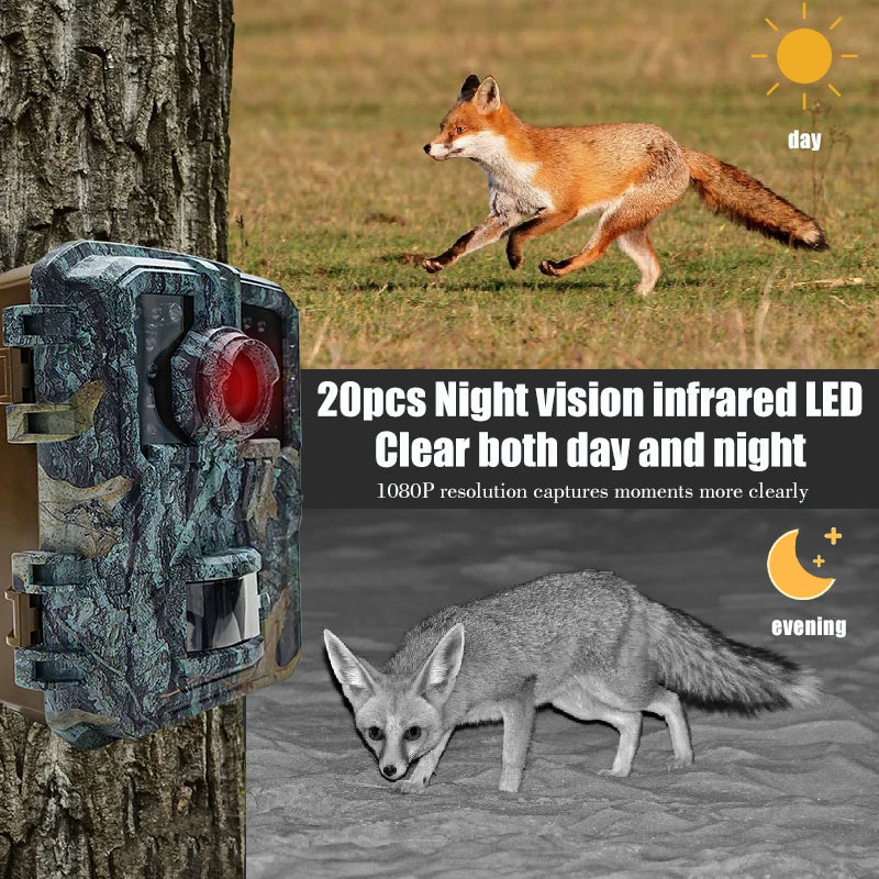 1080P Hunting Camera with Night Vision, 120° Detection, IP65