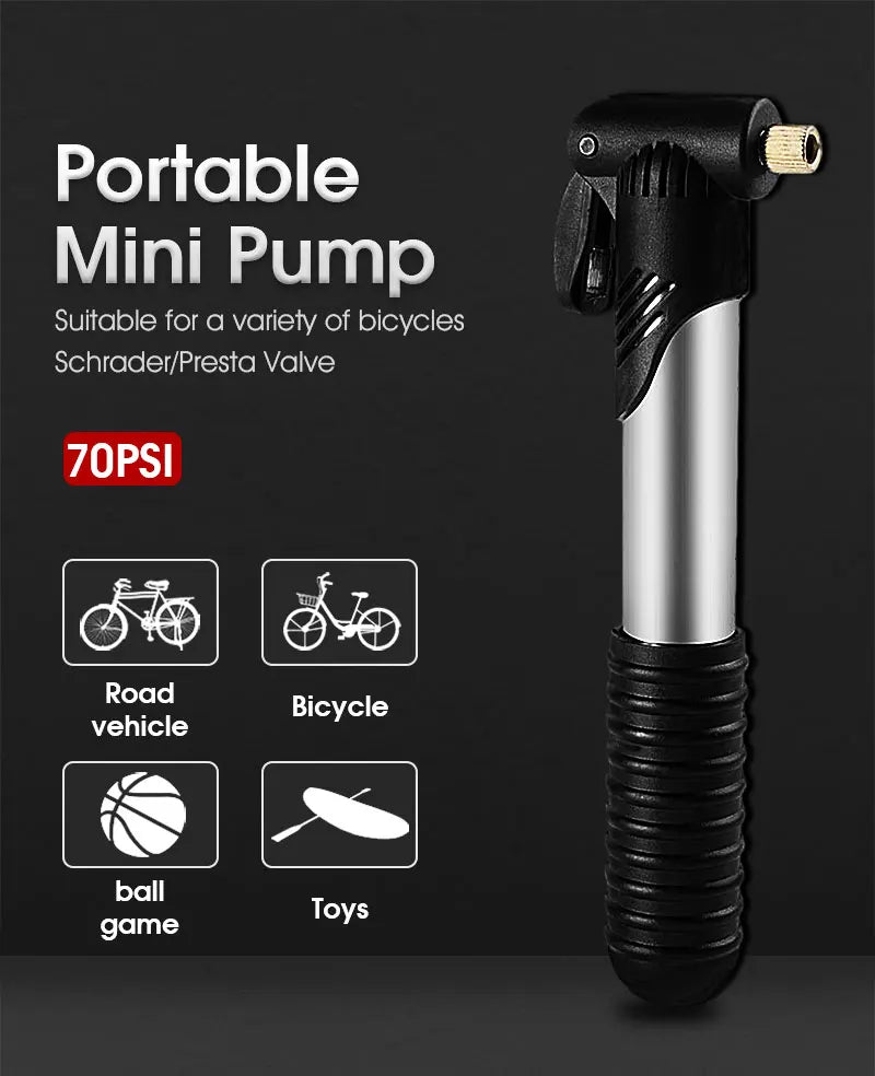 WEST BIKING Prijenosna mini pumpa za bicikl pumpa za zrak na ruke za ventil za kugle i gumene gume Schrader Presta ventili MTB cestovni bicikl dodaci