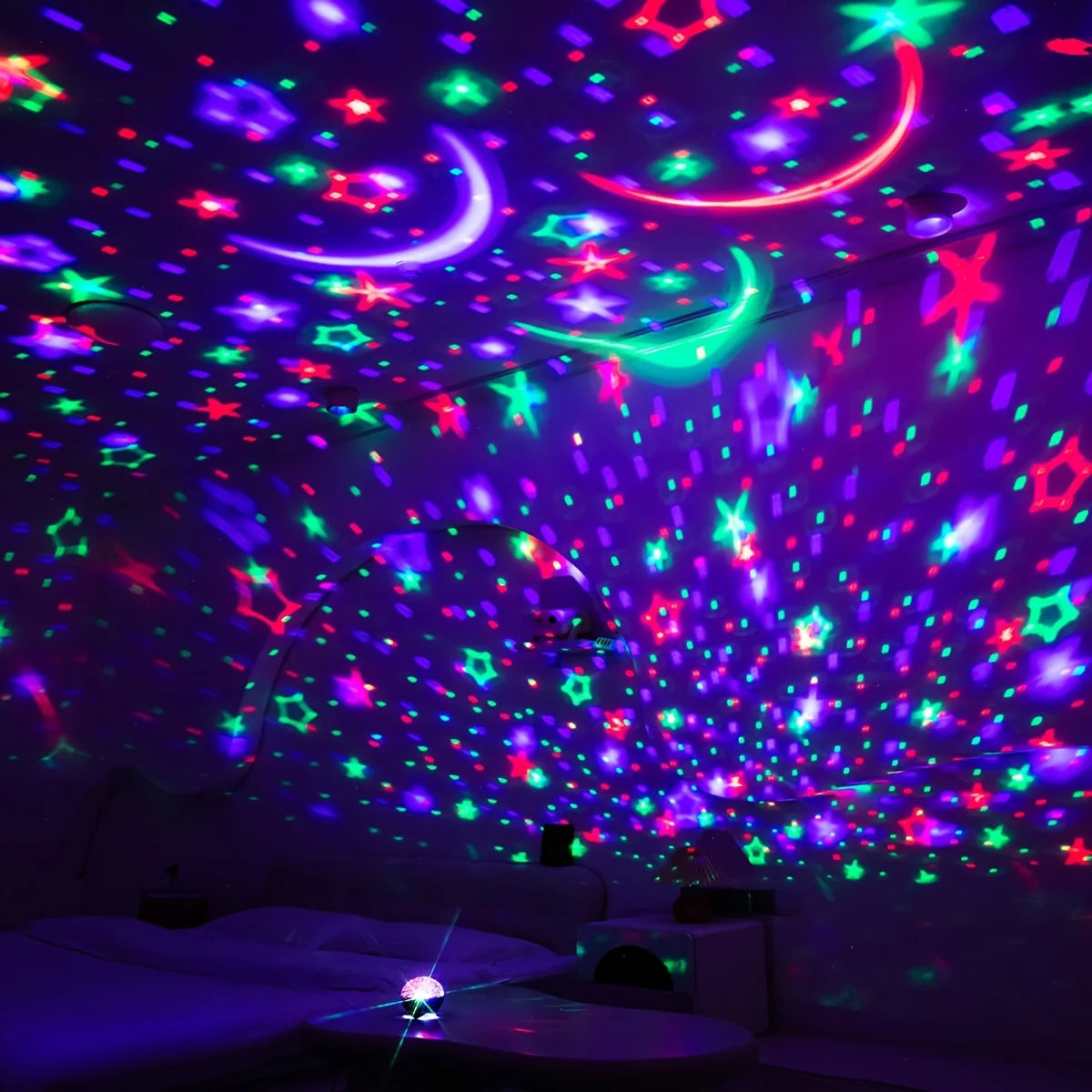 Starry Sky Galaxy Moon Projector Night Light USB RGB