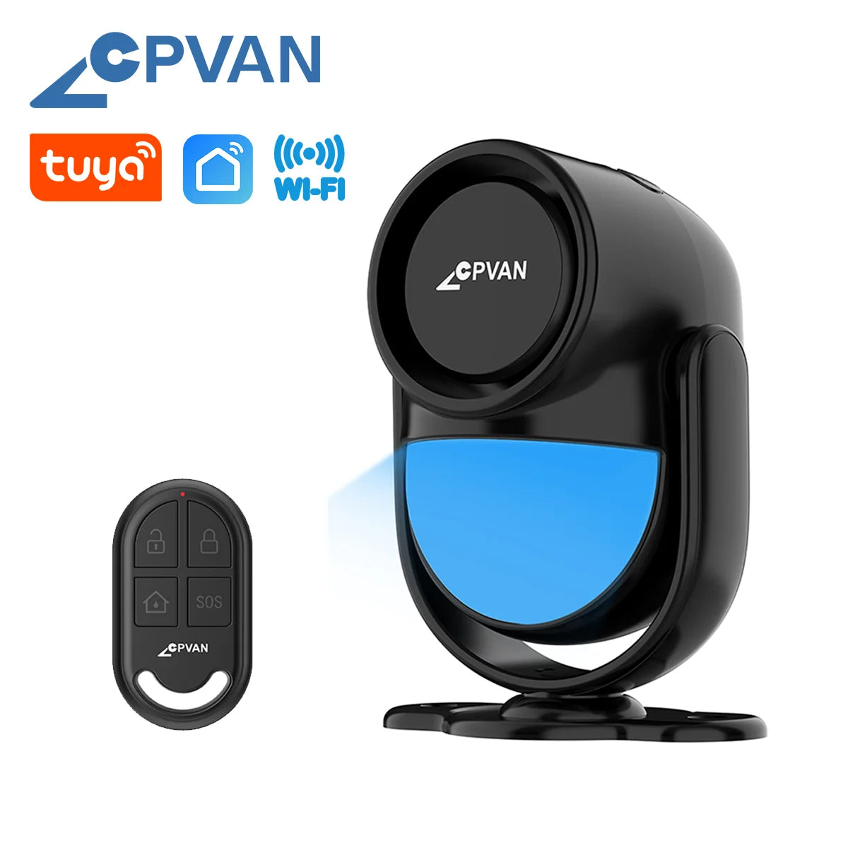 CPVAN Smart RV Alarm System With remote control and door sensor wireless WIFI Tuya Motion sensor Alarm 120dB motion detector
