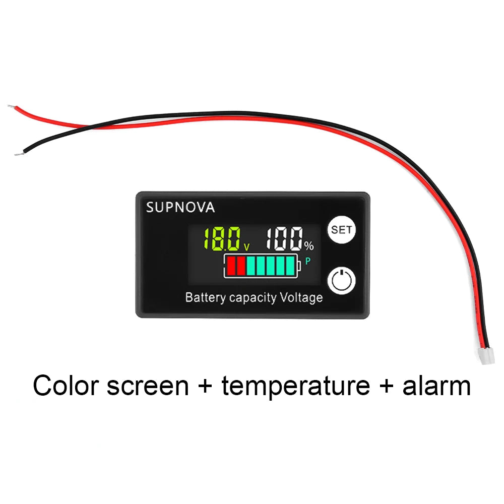 DC8-100V Battery Capacity Indicator LCD Digital Electricity Meter Lead-acid Lithium LiFe PO4 Voltage Tester for Car Motorcycle