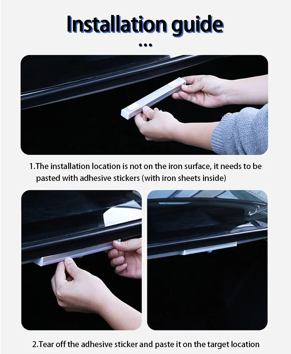 SEAMETAL Wireless Motion Sensor Light for Car Trunk USB Rechargeable Led Sensing Light 3-Color Adjustable Brightness Night Lamp