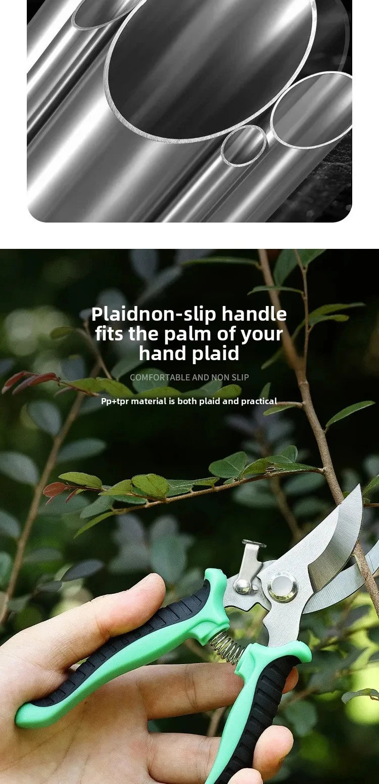 190mm Straight Head Pruning Shears Non-slip HandleStainless Steel Outils Manuels Household Bonsai Garden Scissors Pruing Shear