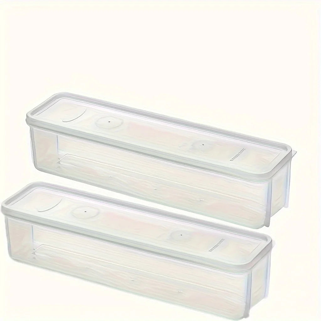 2pcs Refrigerator fresh-keeping storage box, fresh-keeping artifact,Small Food Preservation Boxes,Transparent Sealed Storage Box