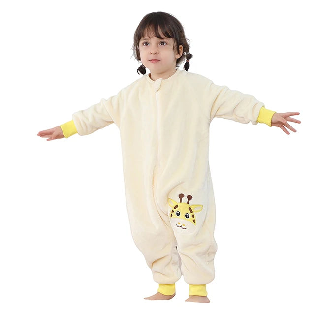 Cartoon Flannel Sleepsack Pajamas for Kids