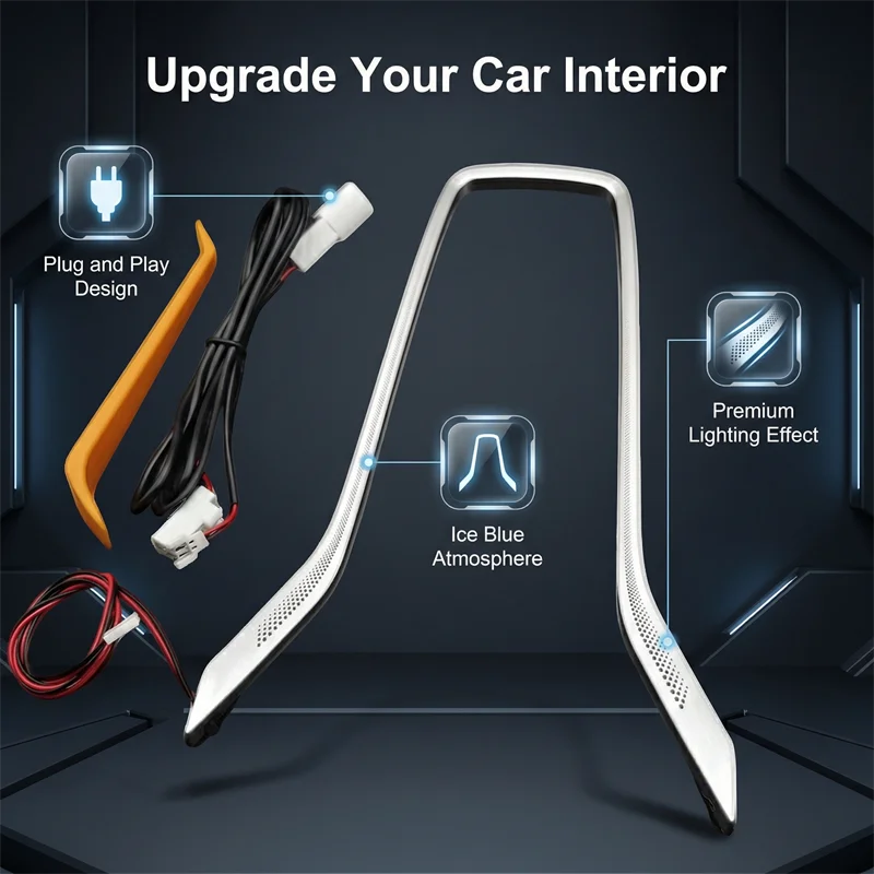LED Cup Holder Light For Toyota Corolla Cross 2020 2021 2022 2024 Blue Interior Central Armrest Frame Atmosphere Decorative Lam