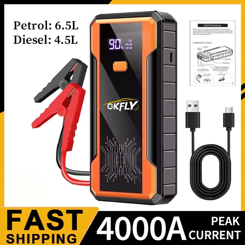 GKFLY 4000A Car Jump Starter Portable Power Bank