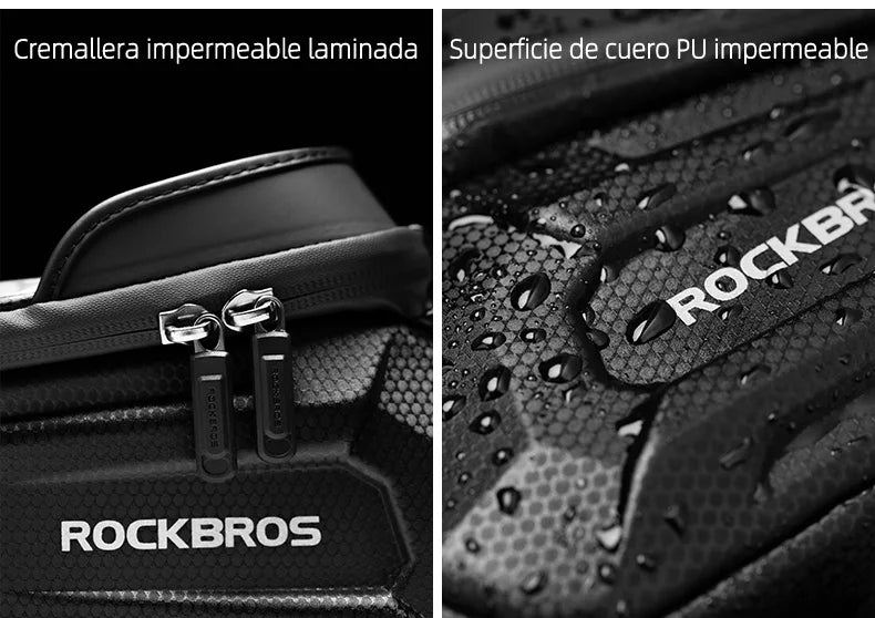 Borsa per telaio bici resistente all'acqua con supporto per telefono con schermo touch