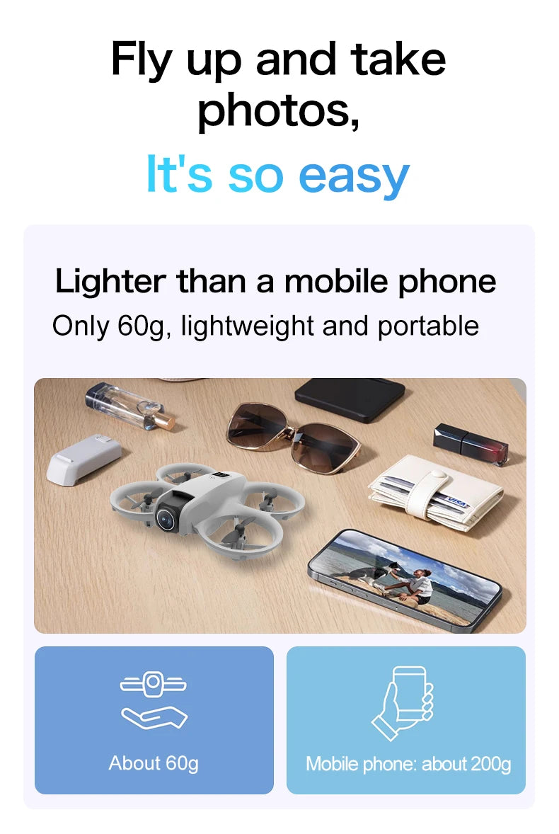Міні дрон з подвійною камерою, уникненням перешкод та FPV
