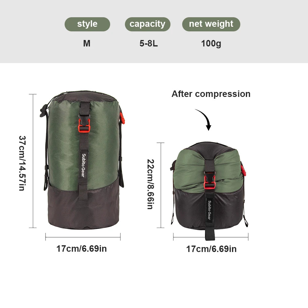 Sleeping Bag Compression Storage Bag Waterproof Portable Ultralight 1-25L