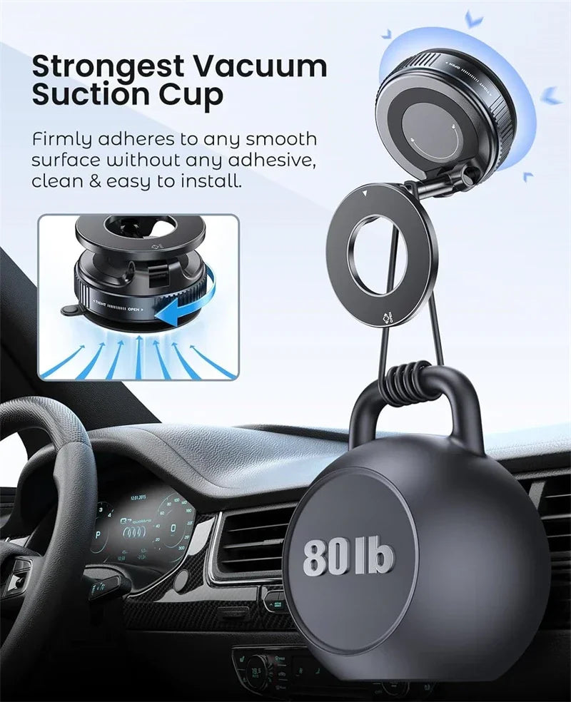 Support magnétique pour téléphone de voiture Ventouse mécanique Pivot 360° Adsorption magnétique Support universel de navigation