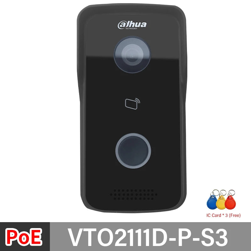Dahua 2MP VTO2111D-P-S3 PoE Doorbell Full digital Video Intercom APP Two-way Talk IP Villa Door Station With RS-485 Lock Control