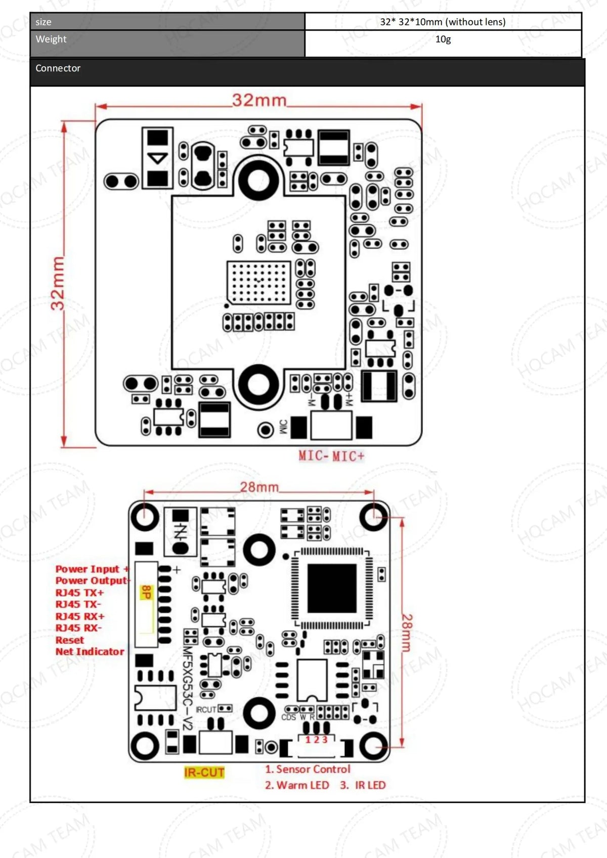 Módulo de Câmara IP 4MP PCB 32x32mm Mini