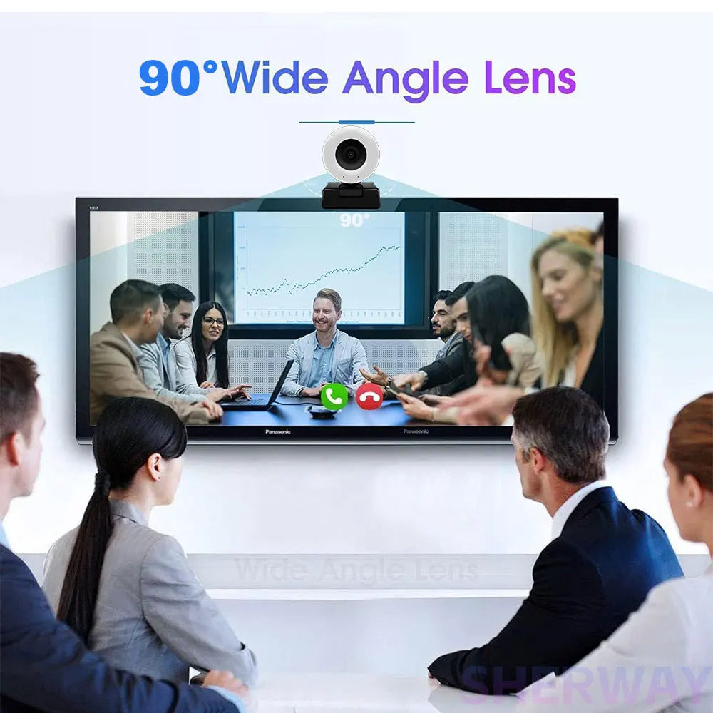 2K Streaming Webcam with Ring Light and Autofocus