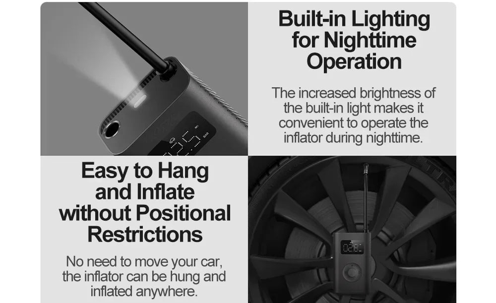 Přenosný digitální kompresor na pneumatiky Xiaomi 2/2D