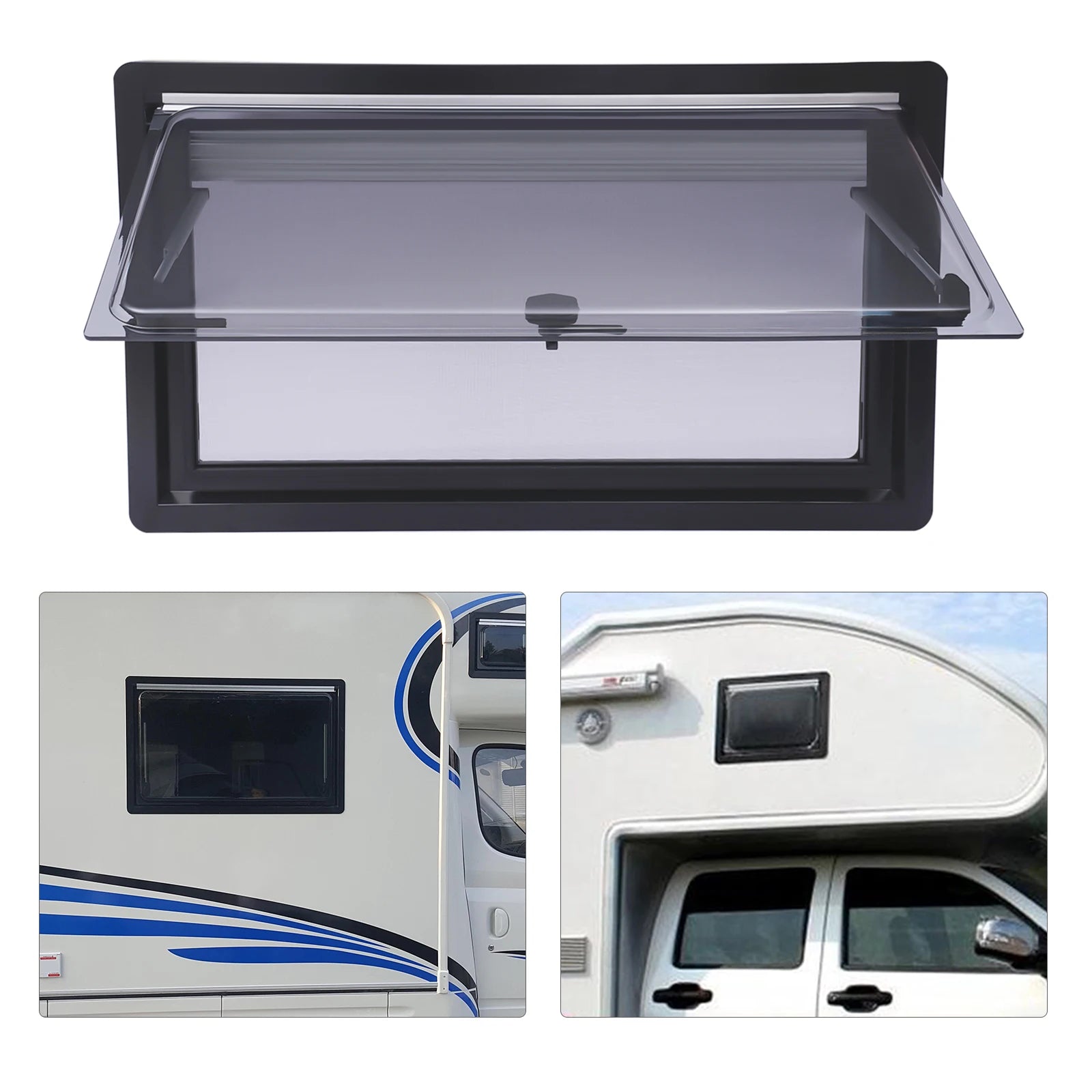900*500mm Caravan Extrapolated Ventilation Window Sliding Rv Caravan Camper Window Vent Skylight With Blind Screen