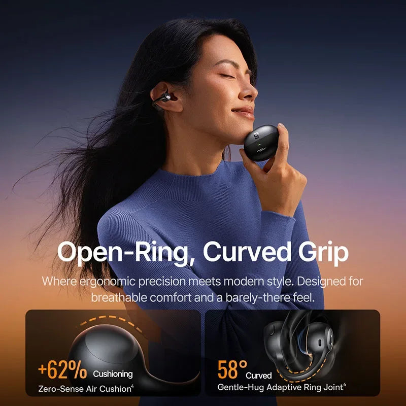 Căști wireless Baseus XC1 cu clips deschis pe ureche Bluetooth 6.1