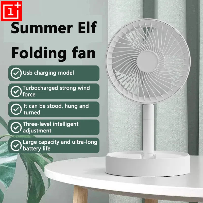 Tragbarer USB-Klapp-Schreibtischventilator mit 3 Geschwindigkeiten und Timer