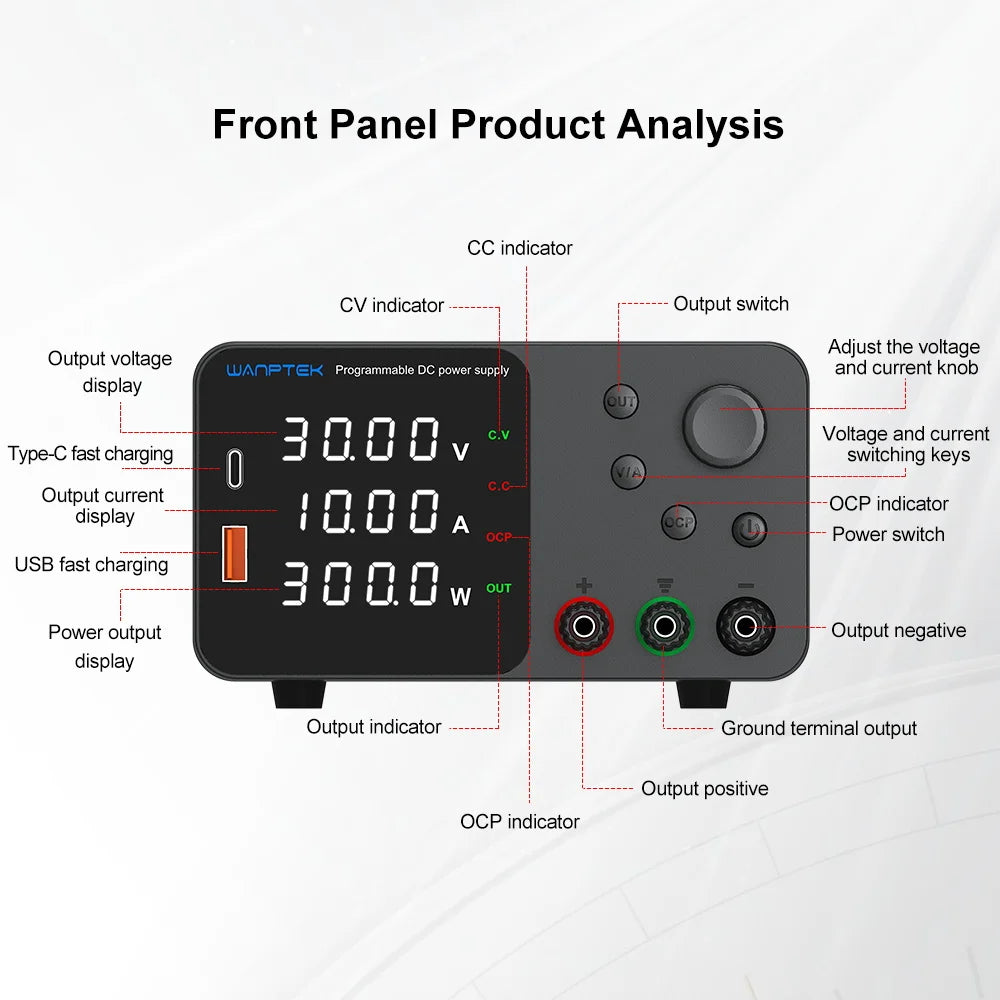 Lab Bench Power Supply Adjustable DC Unit