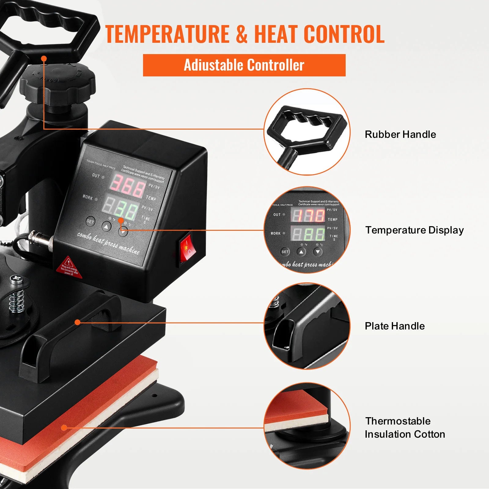 12x10 Inch Dual Digital Heat Press Machine 650W Swing Away