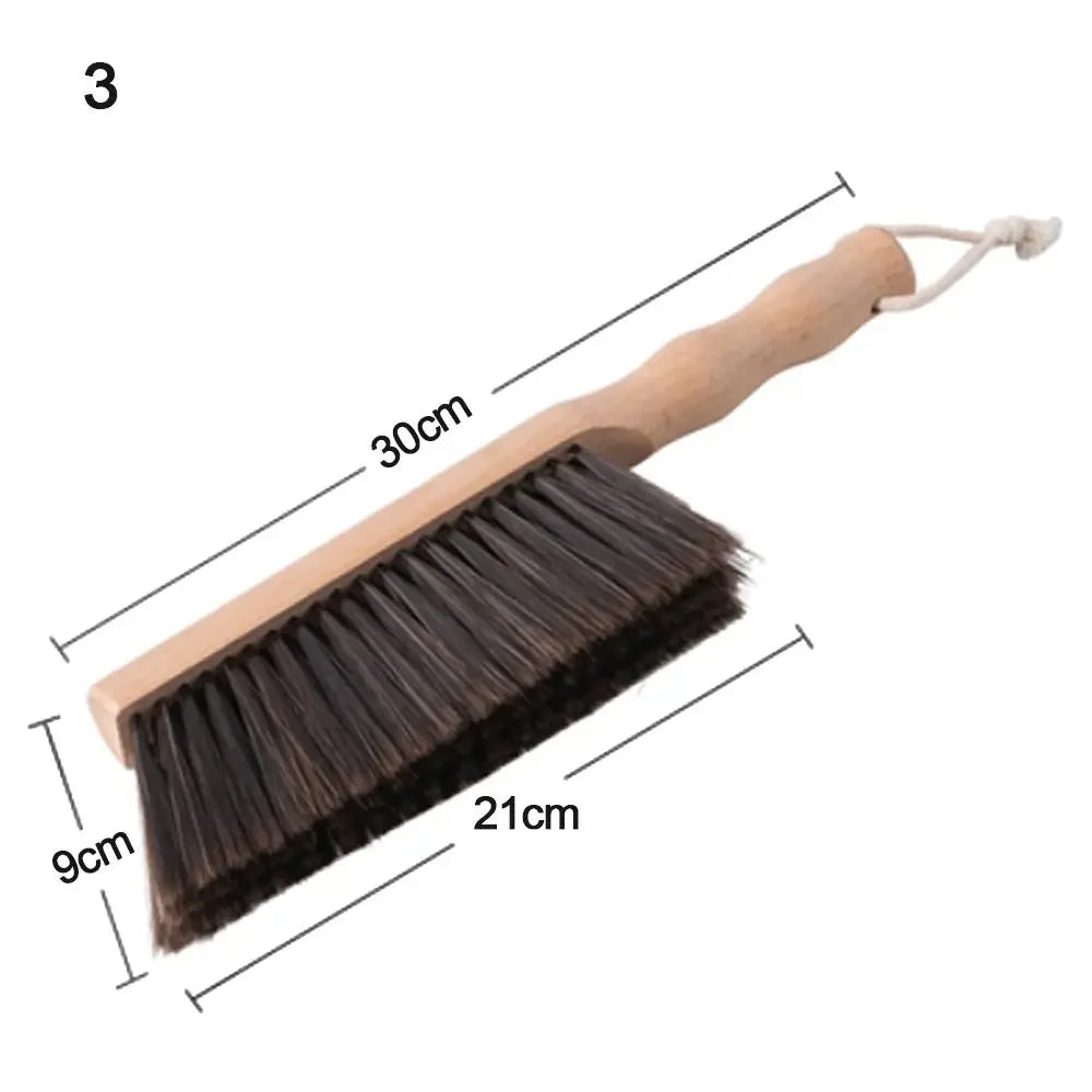 1PCS/2PCS Natural Wood Bristles Brush Anti-static Desktop Bar Grinder Coffee Powder Cleaning Brushes Domestic Bed Sweeping Broom