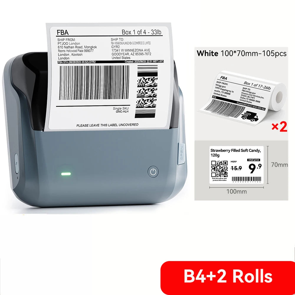 Imprimantă termică wireless pentru etichete Niimbot B4, lățime 20–110 mm