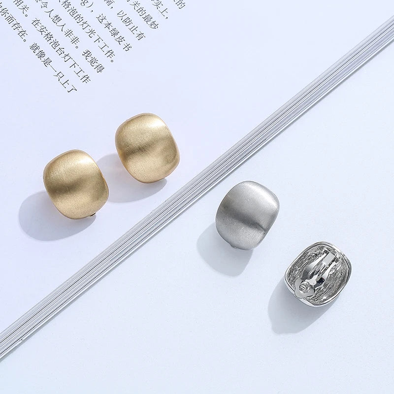 Brushed-Finish Clip-On Earrings – Design Options