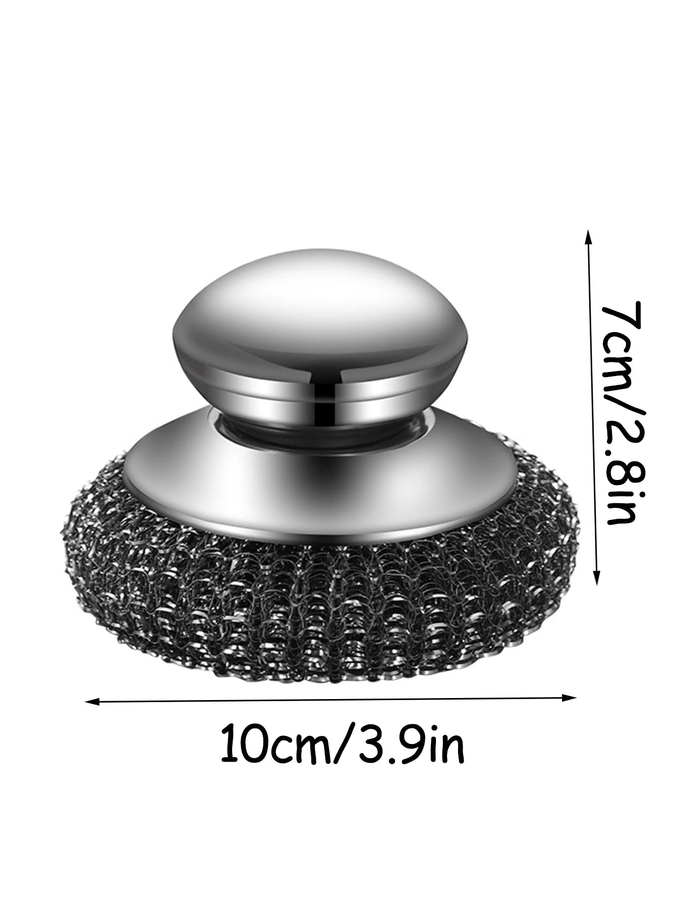 1PC Steel Wool Scrubber with Handle Stainless Steel Cleaning Brushes Cleaning Dishes Stock Pots Pans Griddles Grills