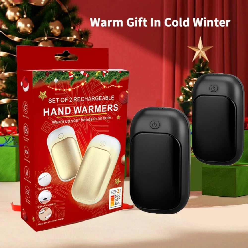 Magnetic Rechargeable Hand Warmer 2-Piece Set