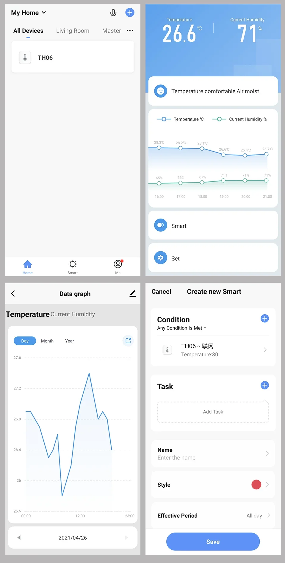 Tuya WiFi Temperature and Humidity Sensor For Smart Home Thermometer Hygrometer APP Remote Control Work with Yandex Alexa