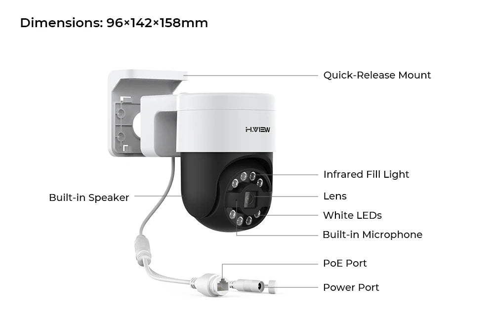 8CH 4K PoE CCTV Security Camera System with PTZ and AI Detection