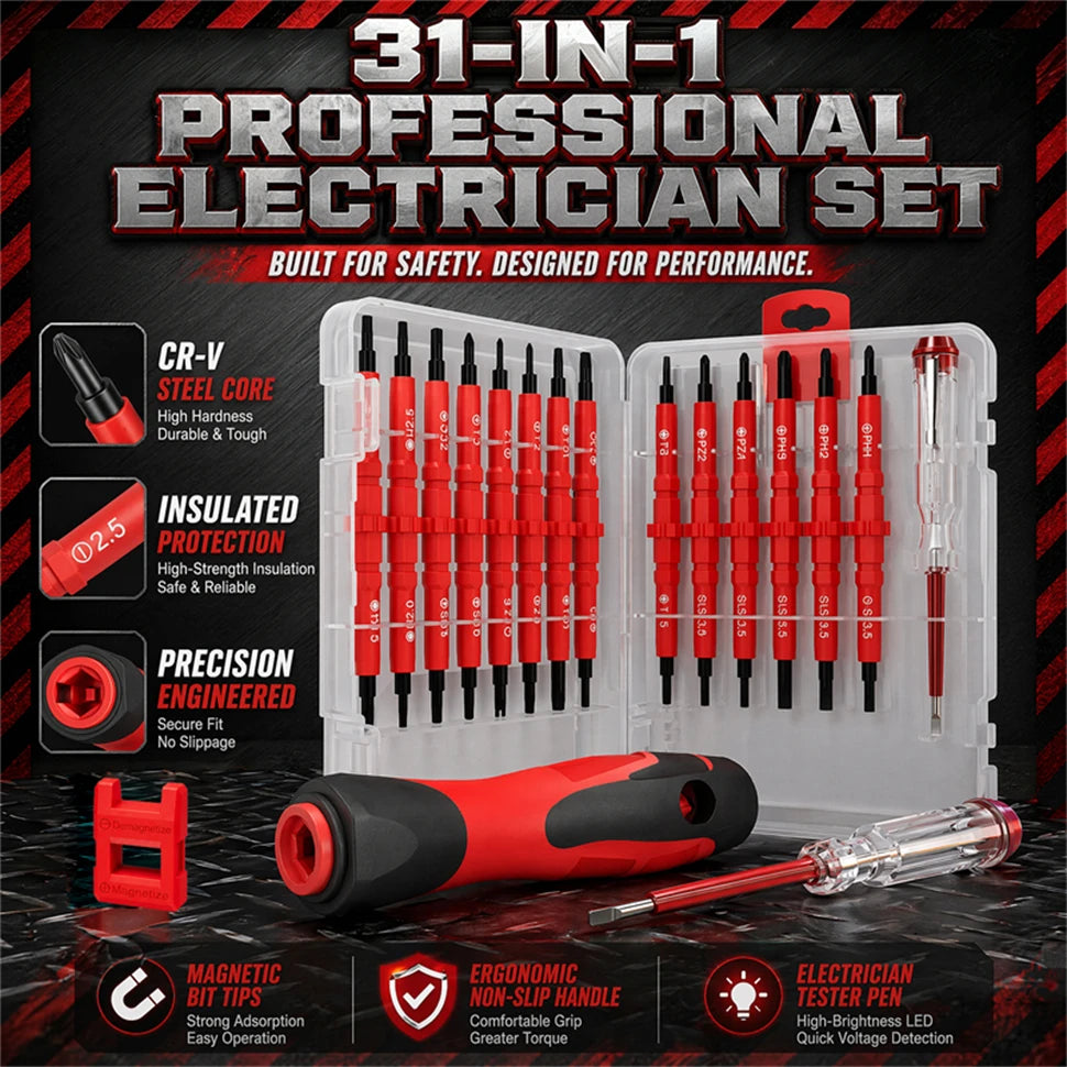 Interchangeable Screwdriver Set - 18- or 31-in-1