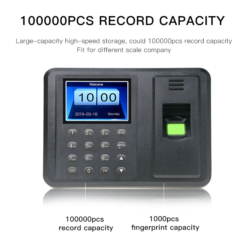 Terminal de présence d'empreintes digitales A8