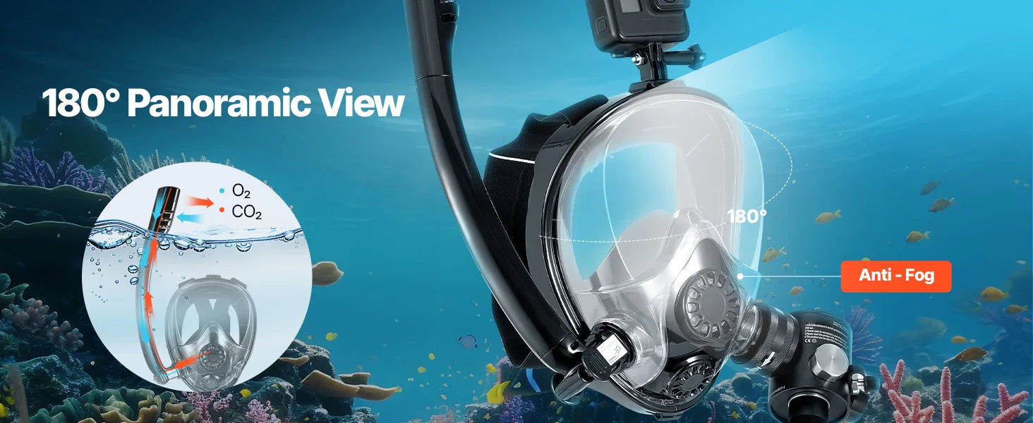 SucceBuy Scuba Tank 0.5L Portable Scuba Diving Tank Diving Oxygen Cylinder Support 5-10Minute Underwater Breathing 98.43ft Depth