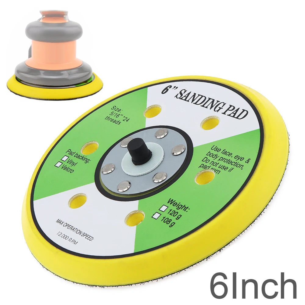 Six-Inch Six-Hole Sander Backing Pad