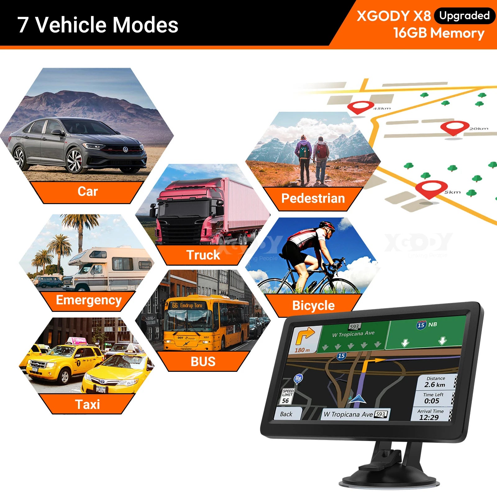 9 Inch Truck GPS Navigation with UK & Europe Maps