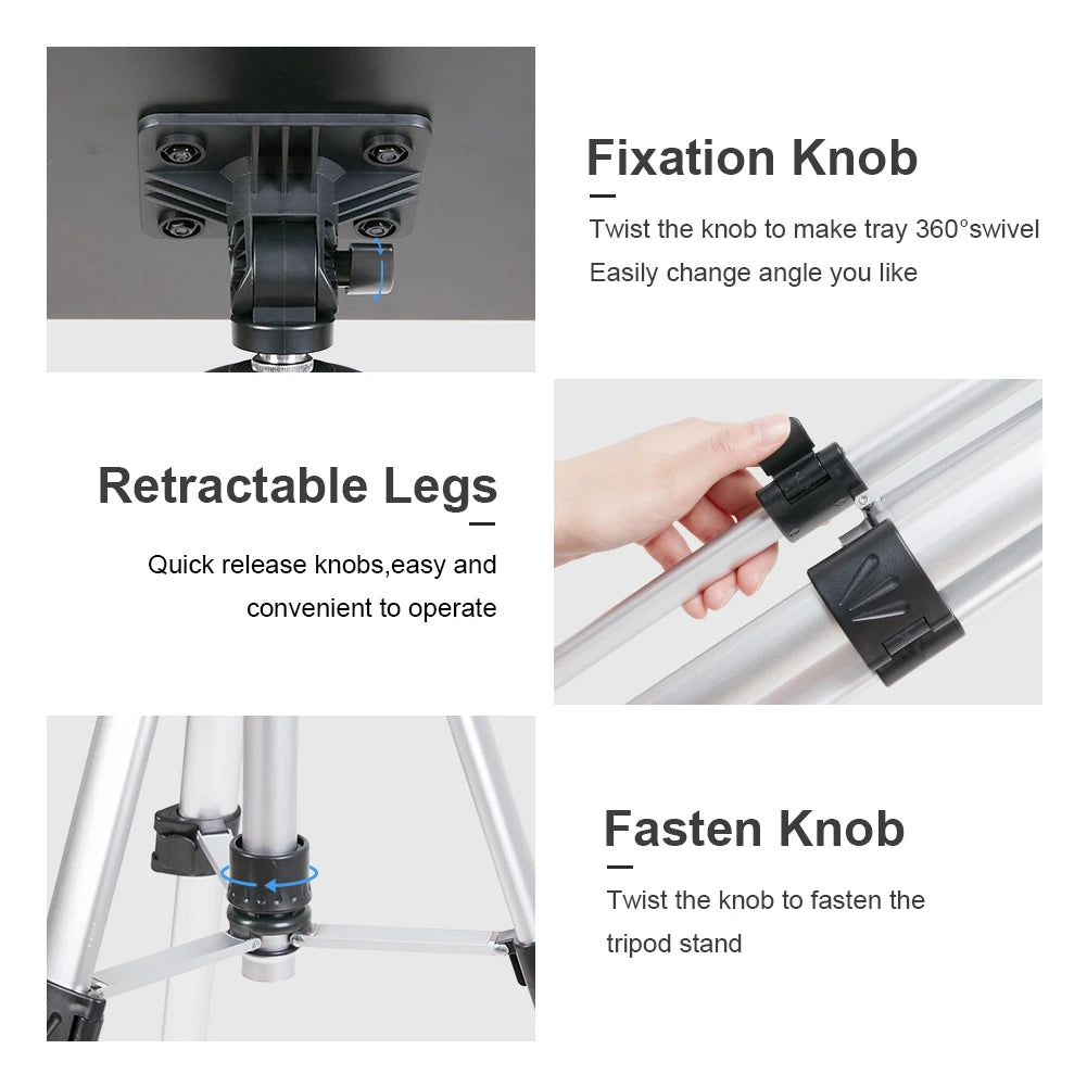 Support de projecteur sur trépied Support pliable pour ordinateur portable avec hauteur réglable