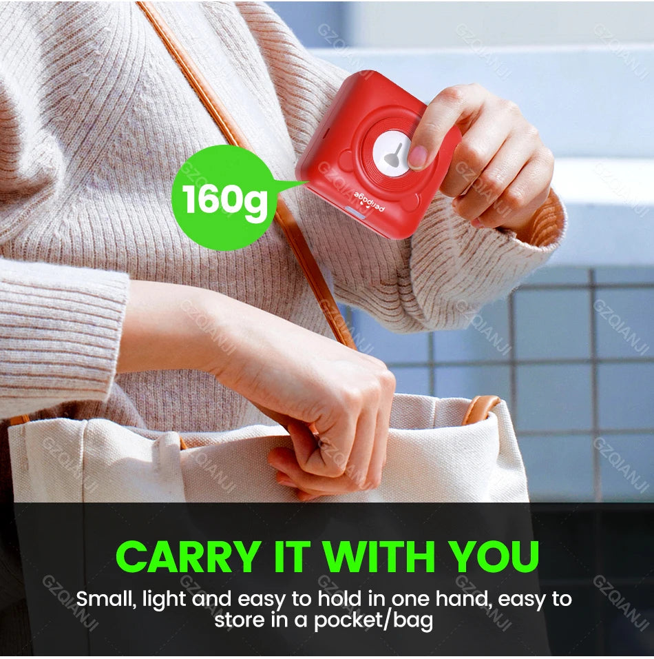 7 Colors Peripage A6 304DPI Mini Photo Printer Notes Sticker Label Printing Machine Bluetooth Portable Wireless Printer Marker