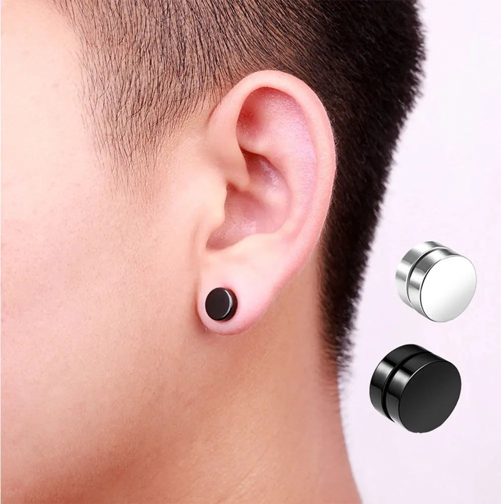 1Pair Fashion Magnetic Clip Ear Stud Non Piercing Earrings Fake Earrings Gift for Men Women Jewelry