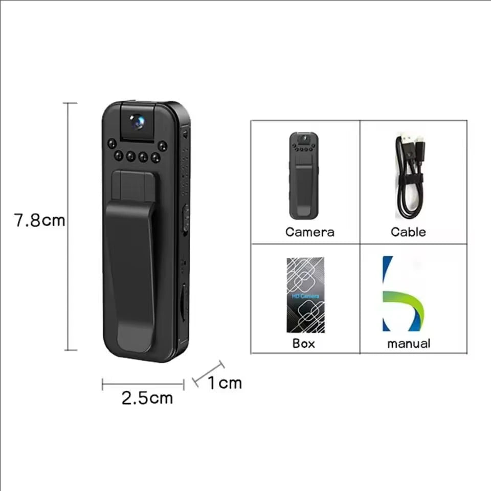 1080P Mini-kameravartalokamera yöllä näkyvällä kannettavalla valvontatallentimella
