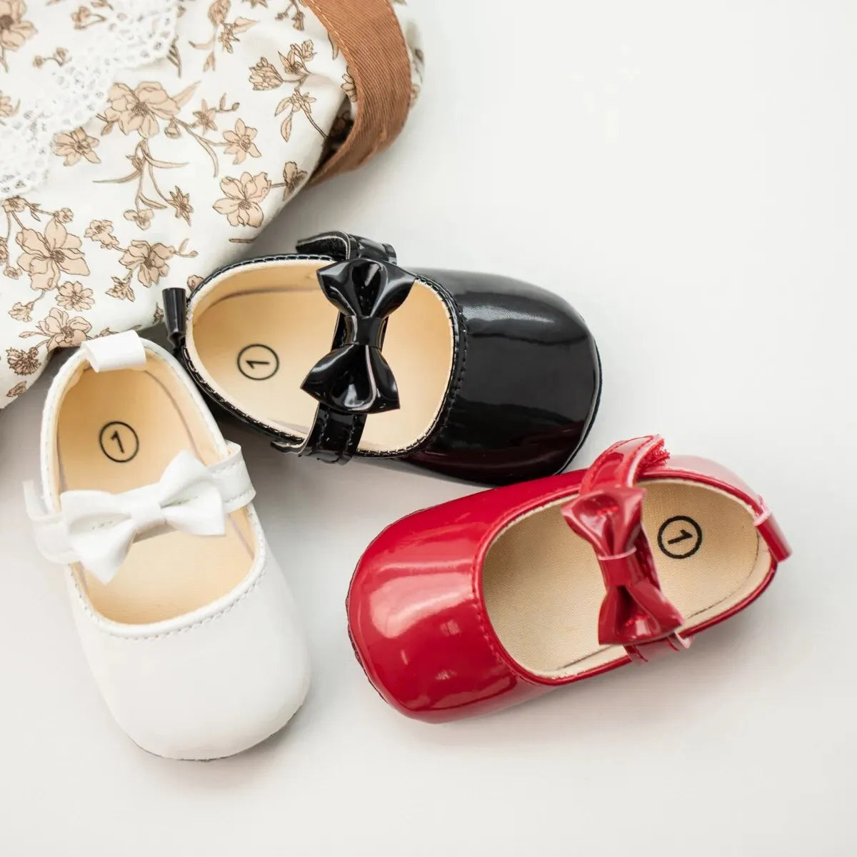 Baby Girl Dress Shoes with Bowknot Soft Sole Princess Style