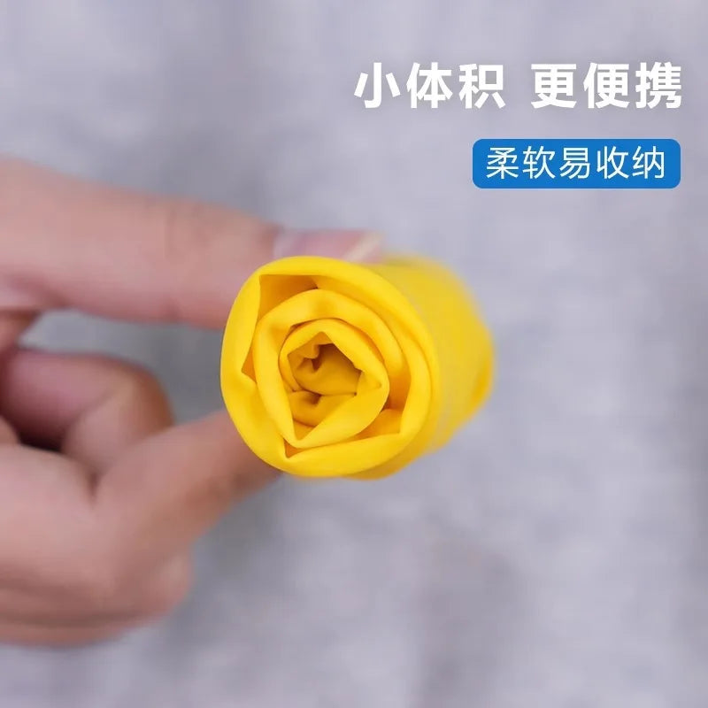 1 Pair Latex WaterProof Shoe Covers Lip-resistant Rubber Rain Boot Rain Gear Overshoes Accessories for Outdoor Rainy Day