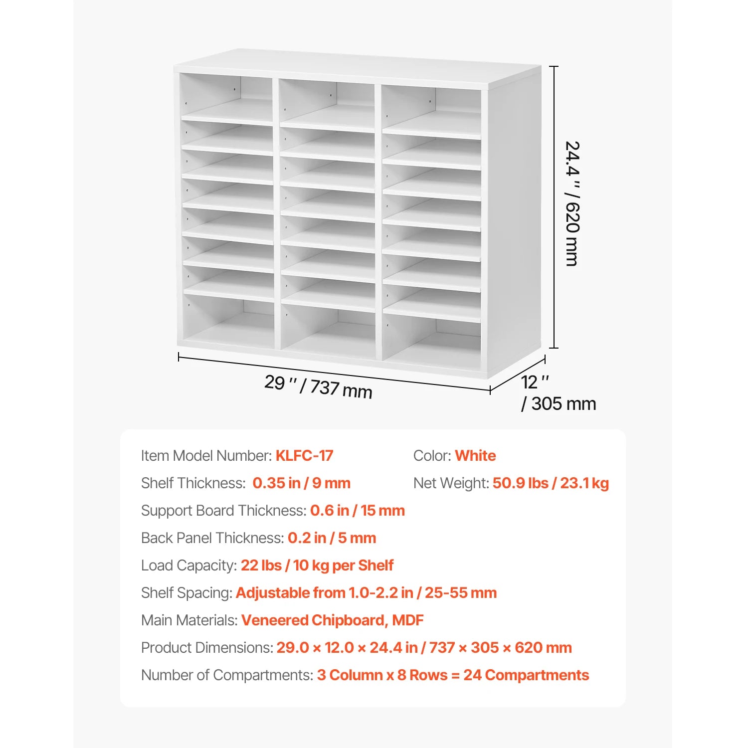 Wood Literature Organizer Mail Sorter for Office, Home, Classroom
