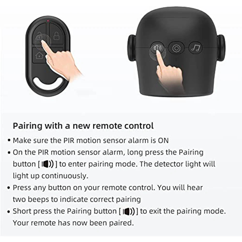 CPVAN Bezdrôtový pohybový senzorový alarm s detekciou 8 m a sirénou 125 dB