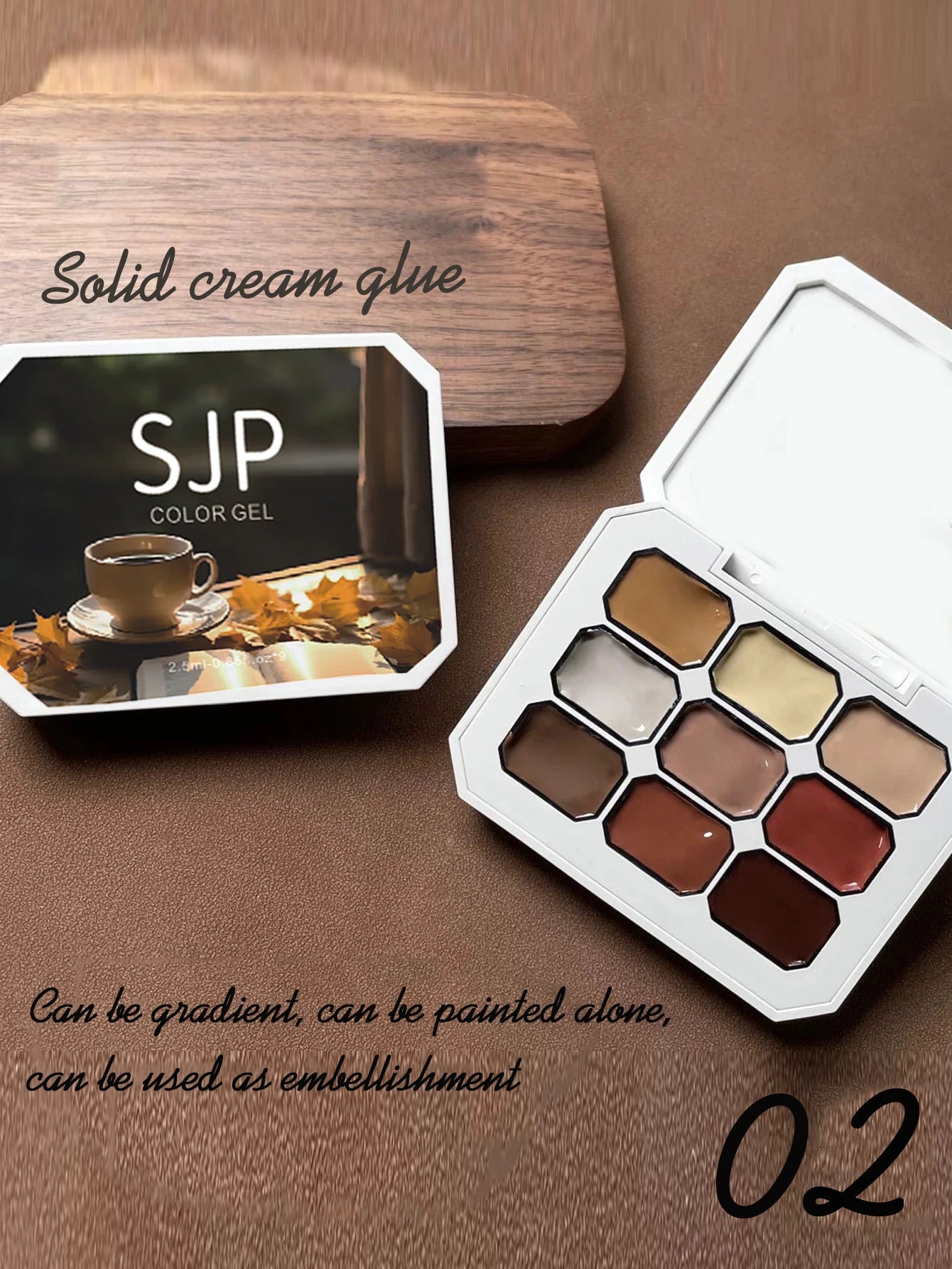 9 Colors Solid Nail Polish Palette Peelable UV/LED Polish Lacquer Salon Gel Nail Art Varnish Jelly Salon Gel Semi-Permanent Hybr