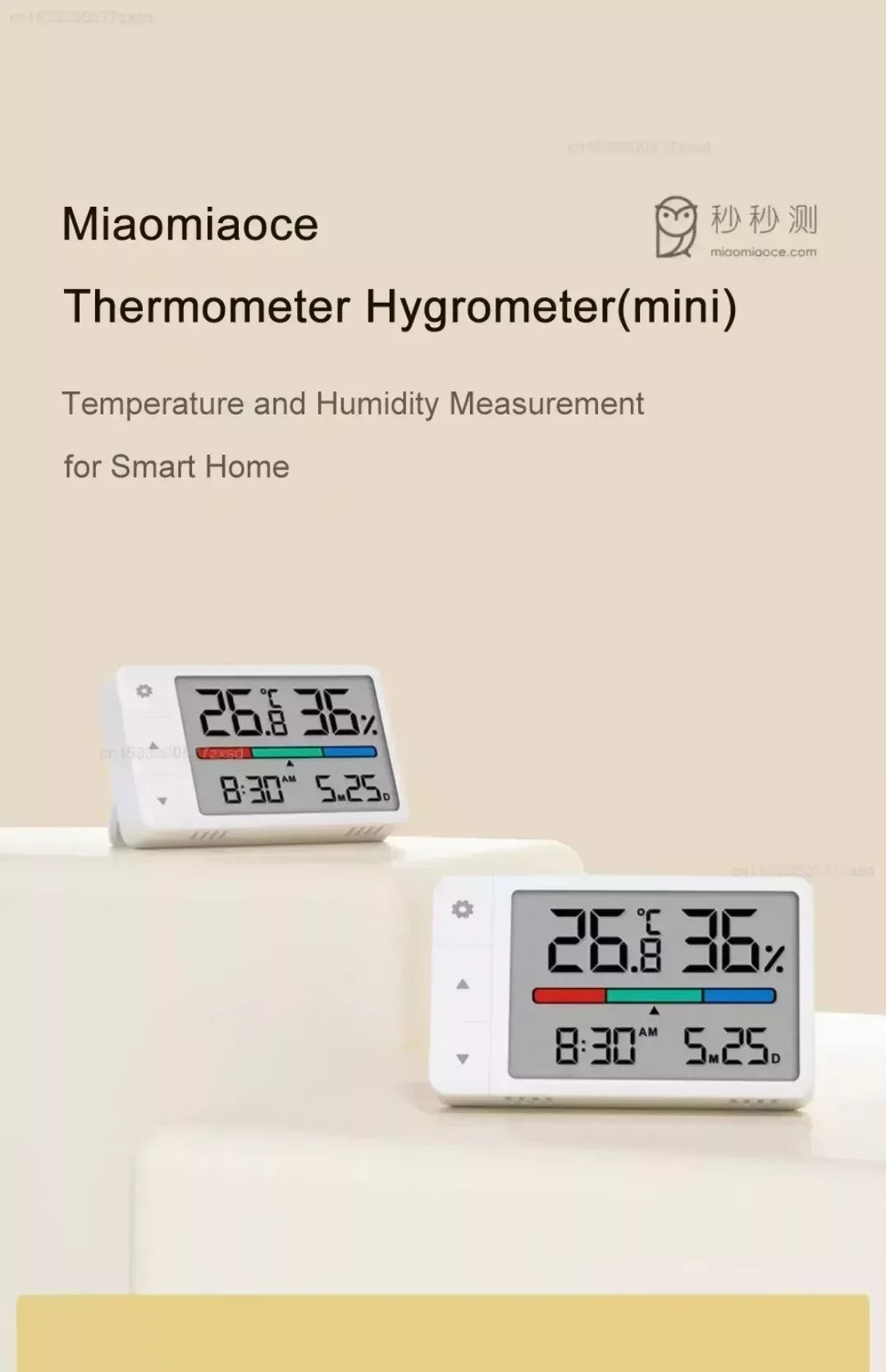 Xiaomi MiaoMiaoCe Intelligent Thermometer Hygrometer Meter Multi Function Clock Digital Display Weather Station Sensor for Home