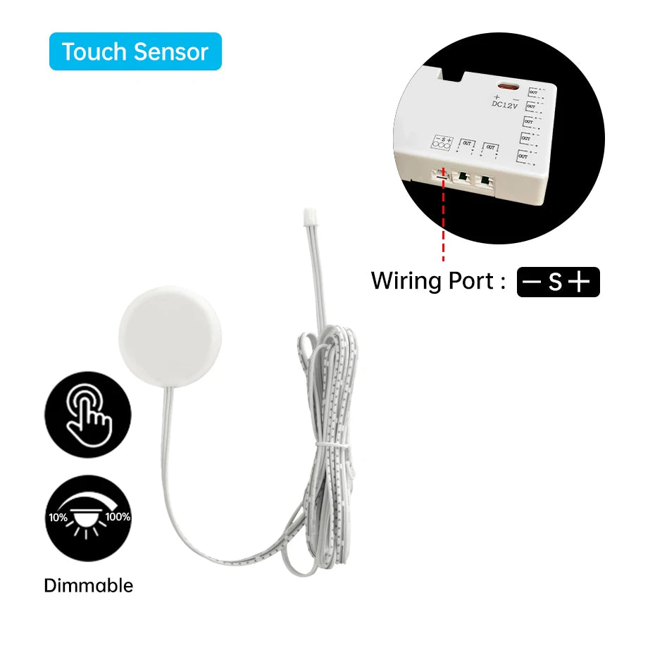 Cabinet LED Sensor Switch, Touch, Motion or Dual-Door Options